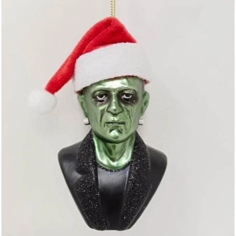 Vintage Style Halloween Frankenstein Santa Blown Glass Christmas Ornament‎